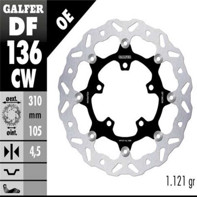 Disco freno delantero flotante Galfer DF136CW OE